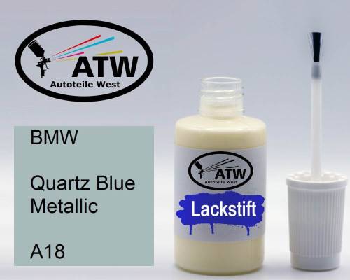 BMW, Quartz Blue Metallic, A18: 20ml Lackstift, von ATW Autoteile West.